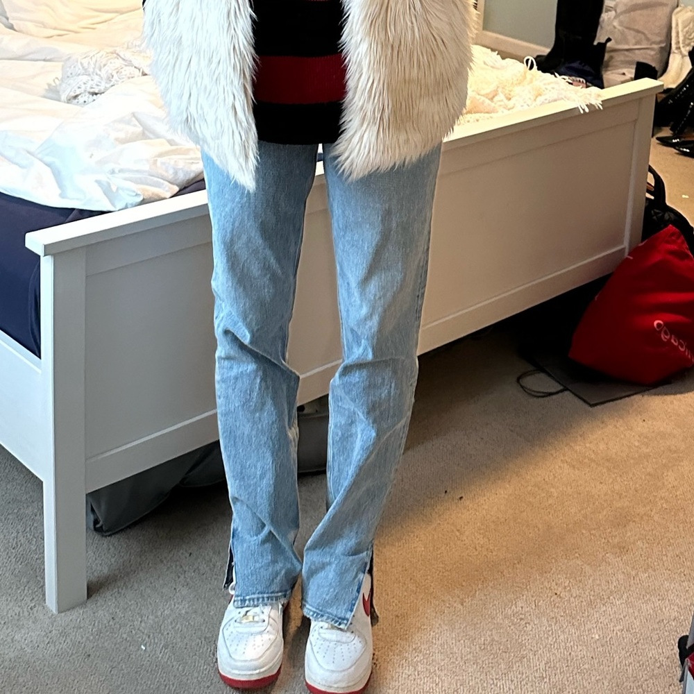 Abercrombie 90s Straight Leg Jeans with split at ankle 26 LONG